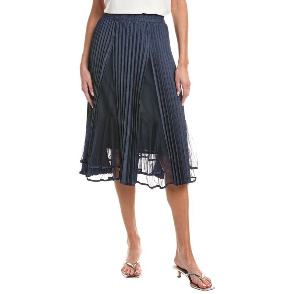 Gracia Womens  Pleated Skirt, Blue